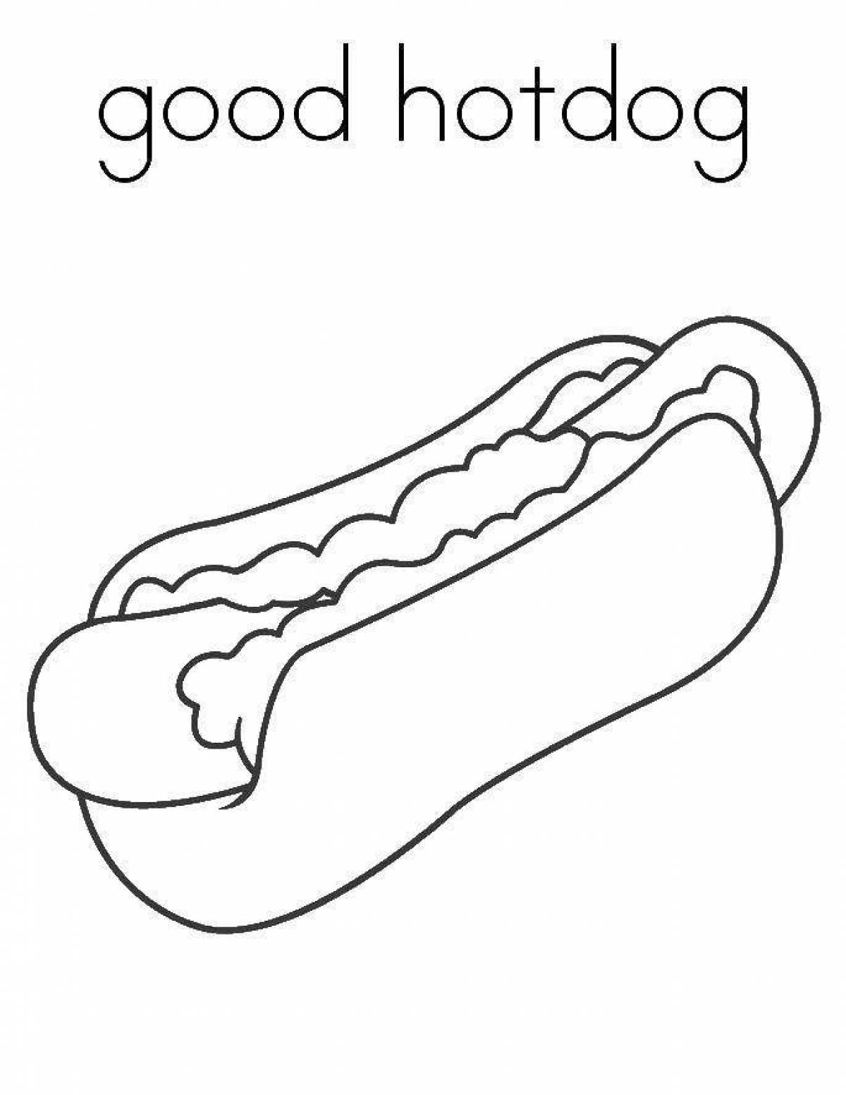 Amazing hot dog coloring page