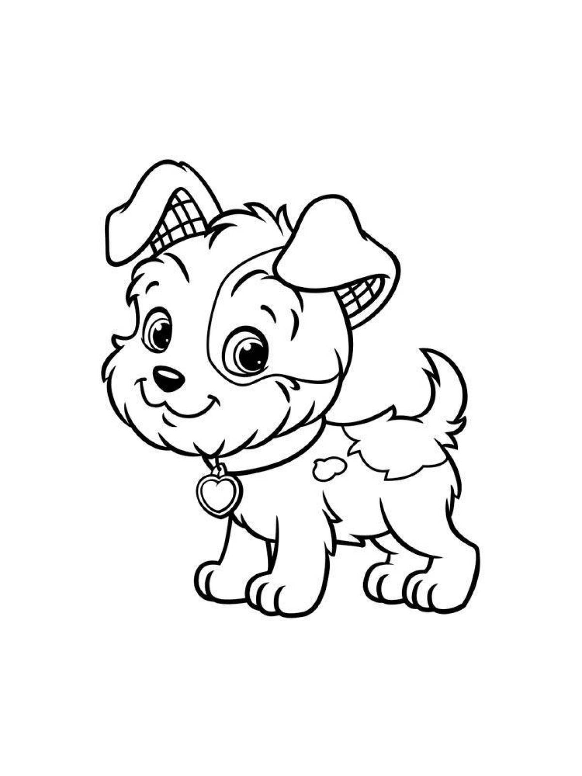 Coloring spunky doggy