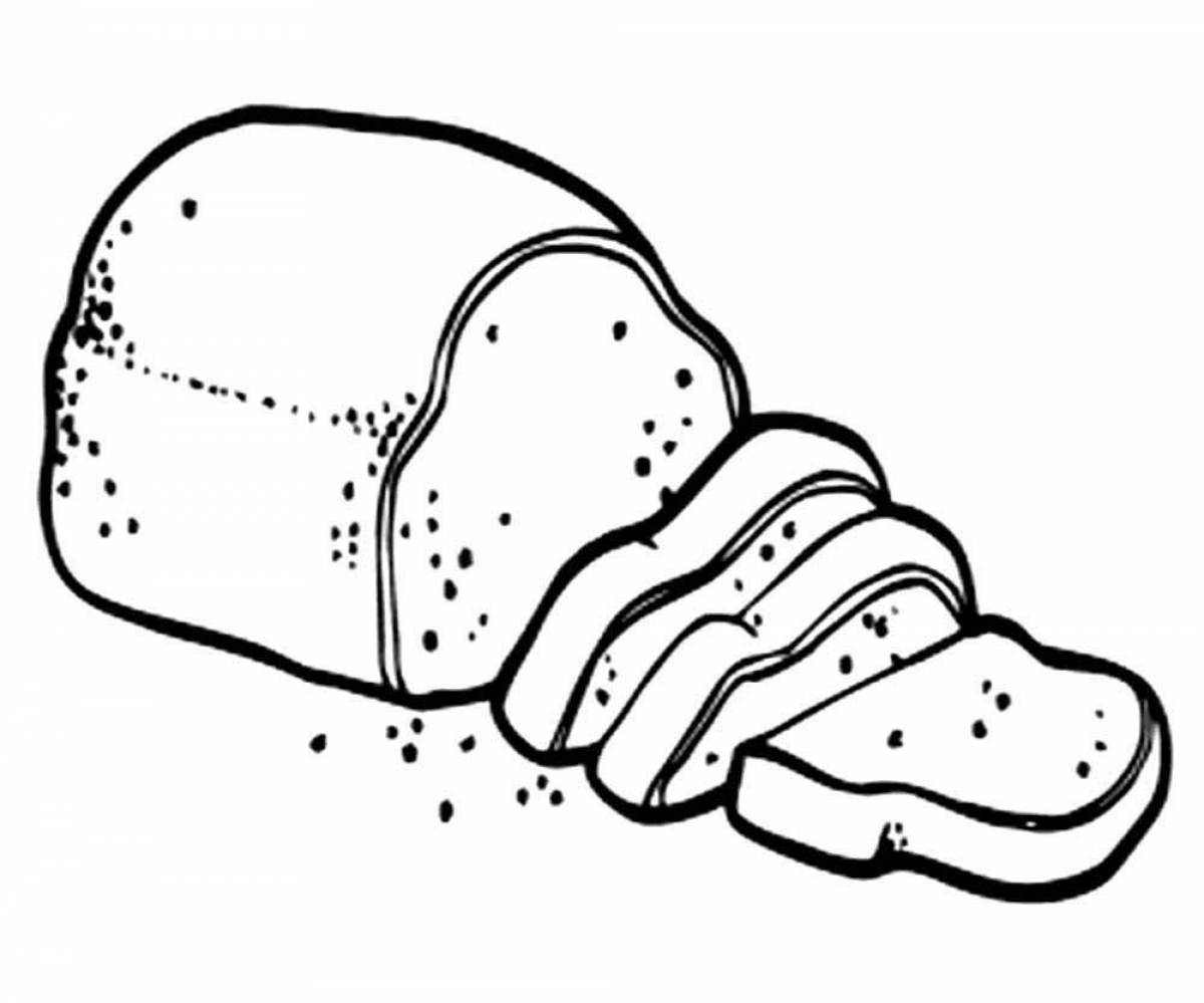 Colorful bread coloring page for kids