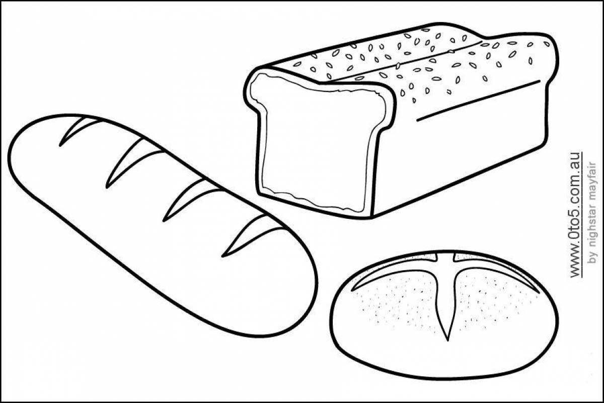 Fascinating bread coloring page for beginners