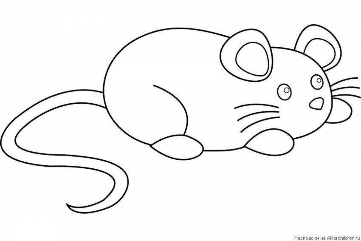 Раскраска мышка для малышей 2-3 лет