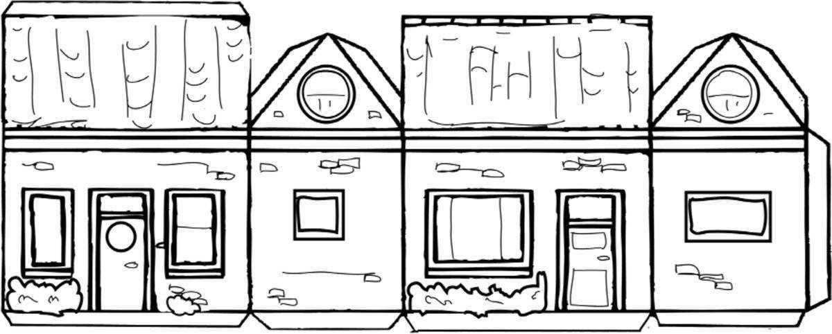 Coloring page luxury modern house