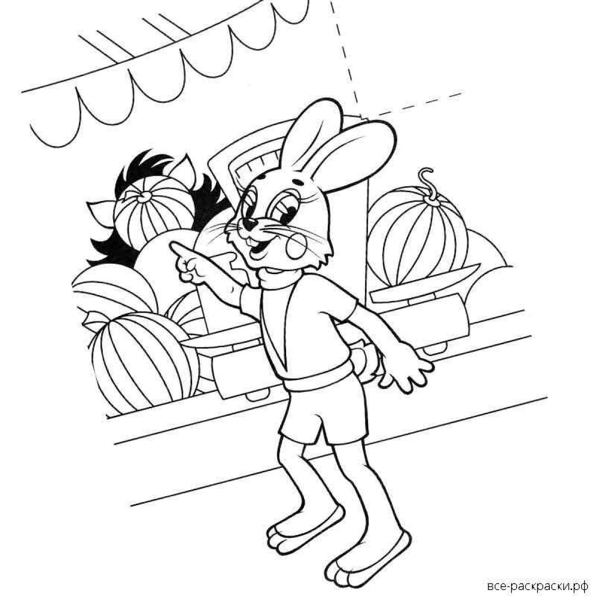 Excited bunny coloring book