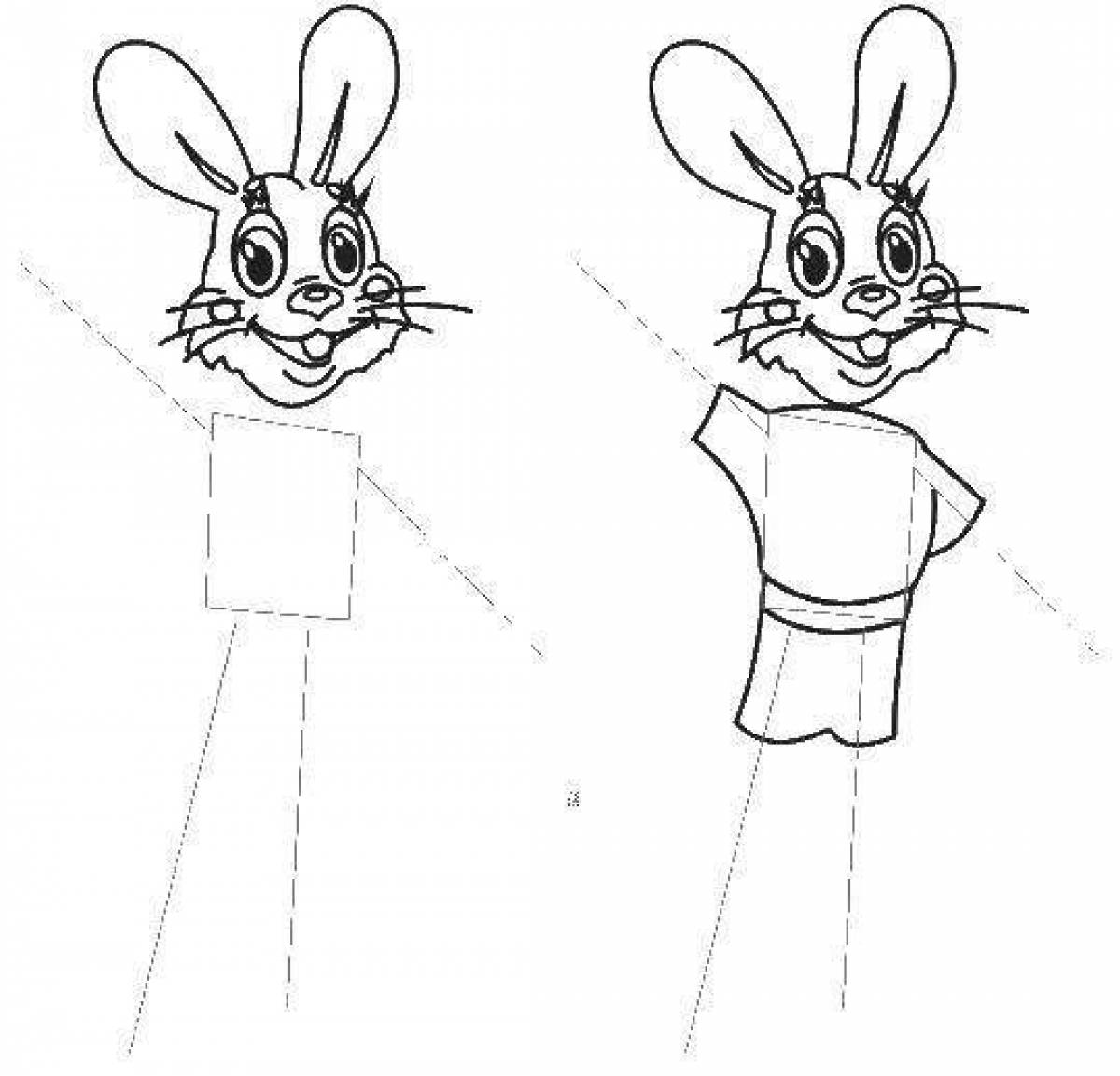Funny rabbit coloring book