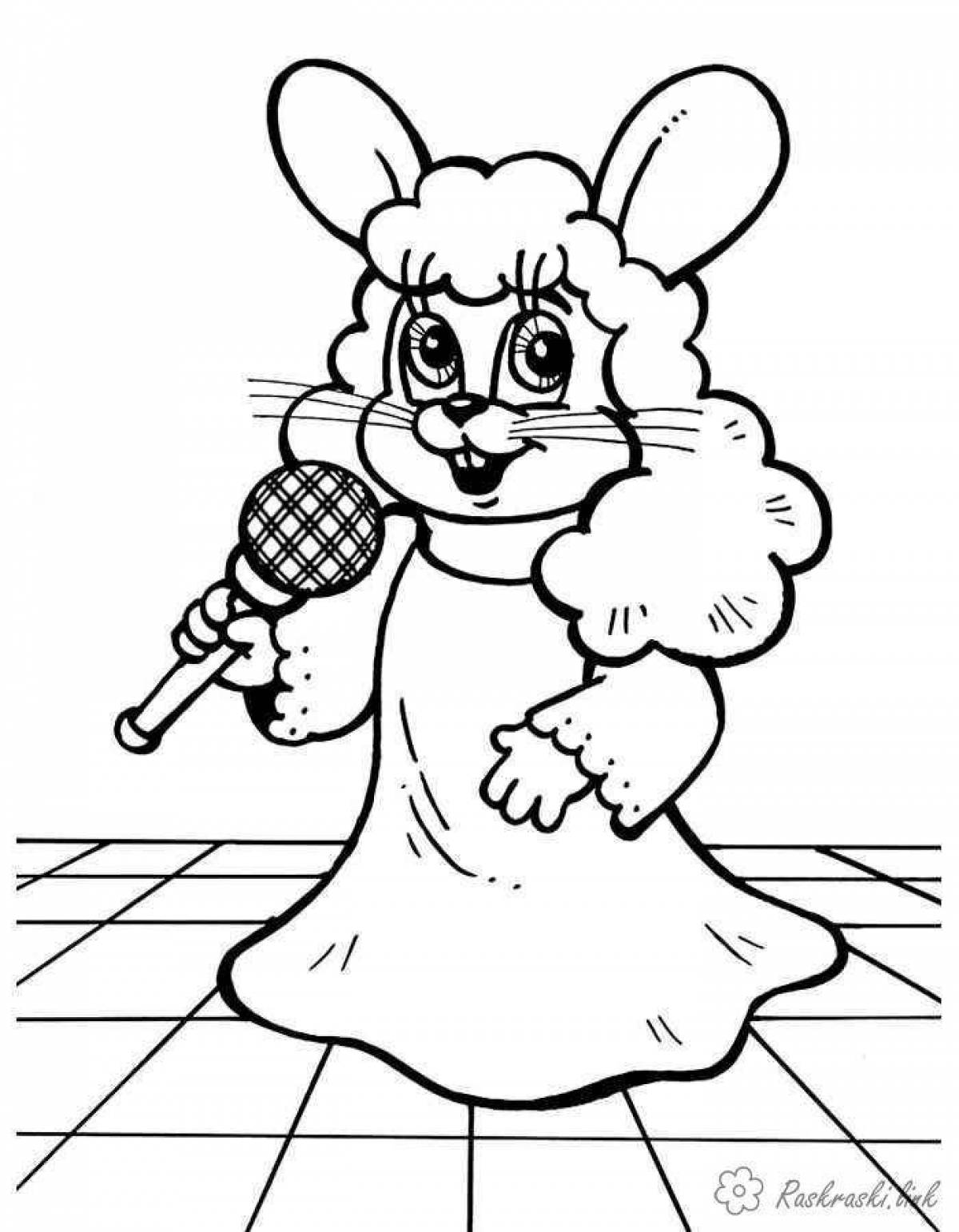 Surprised hare coloring book
