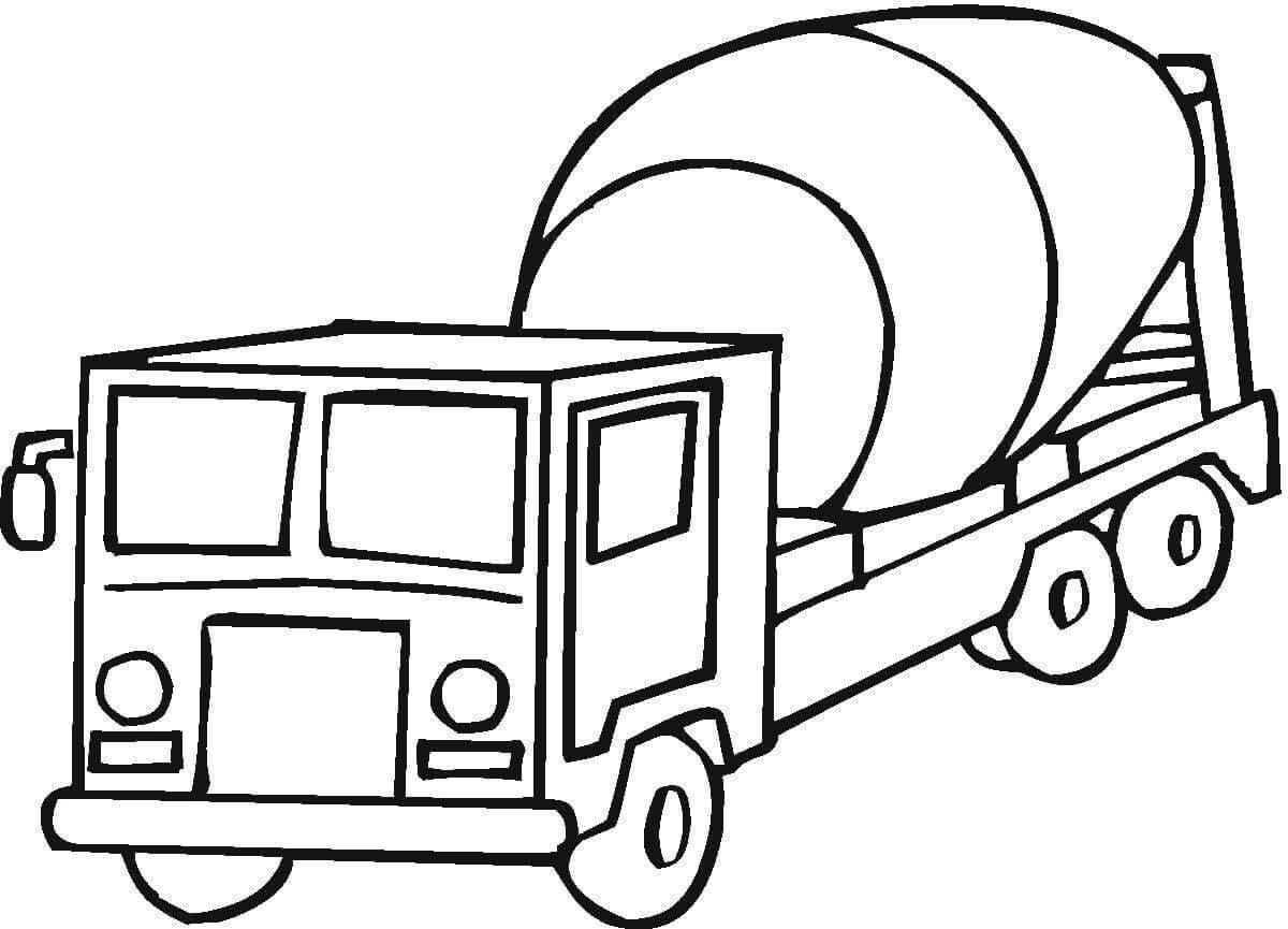 Animated concrete mixer coloring page