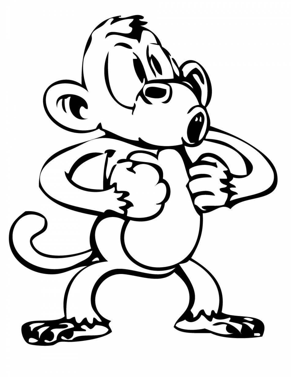 Сладкая раскраска обезьянка для детей