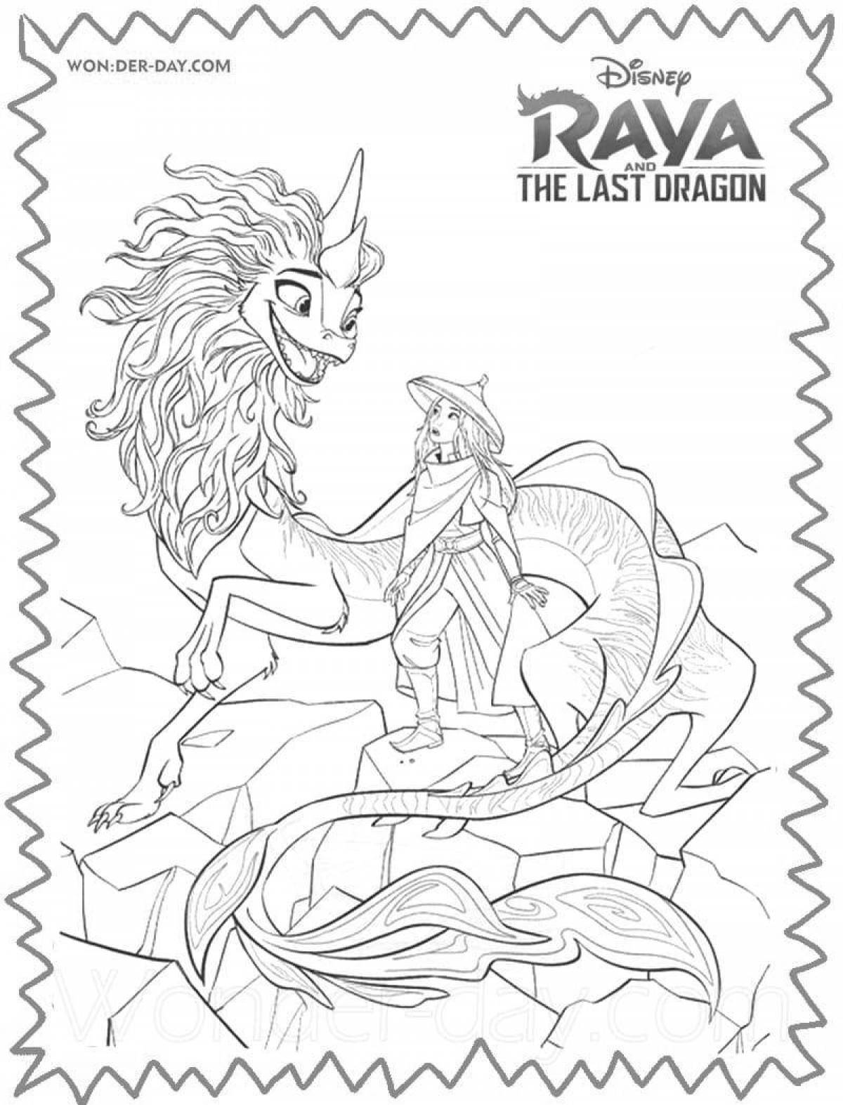 Glorious Paradise and the last dragon coloring page