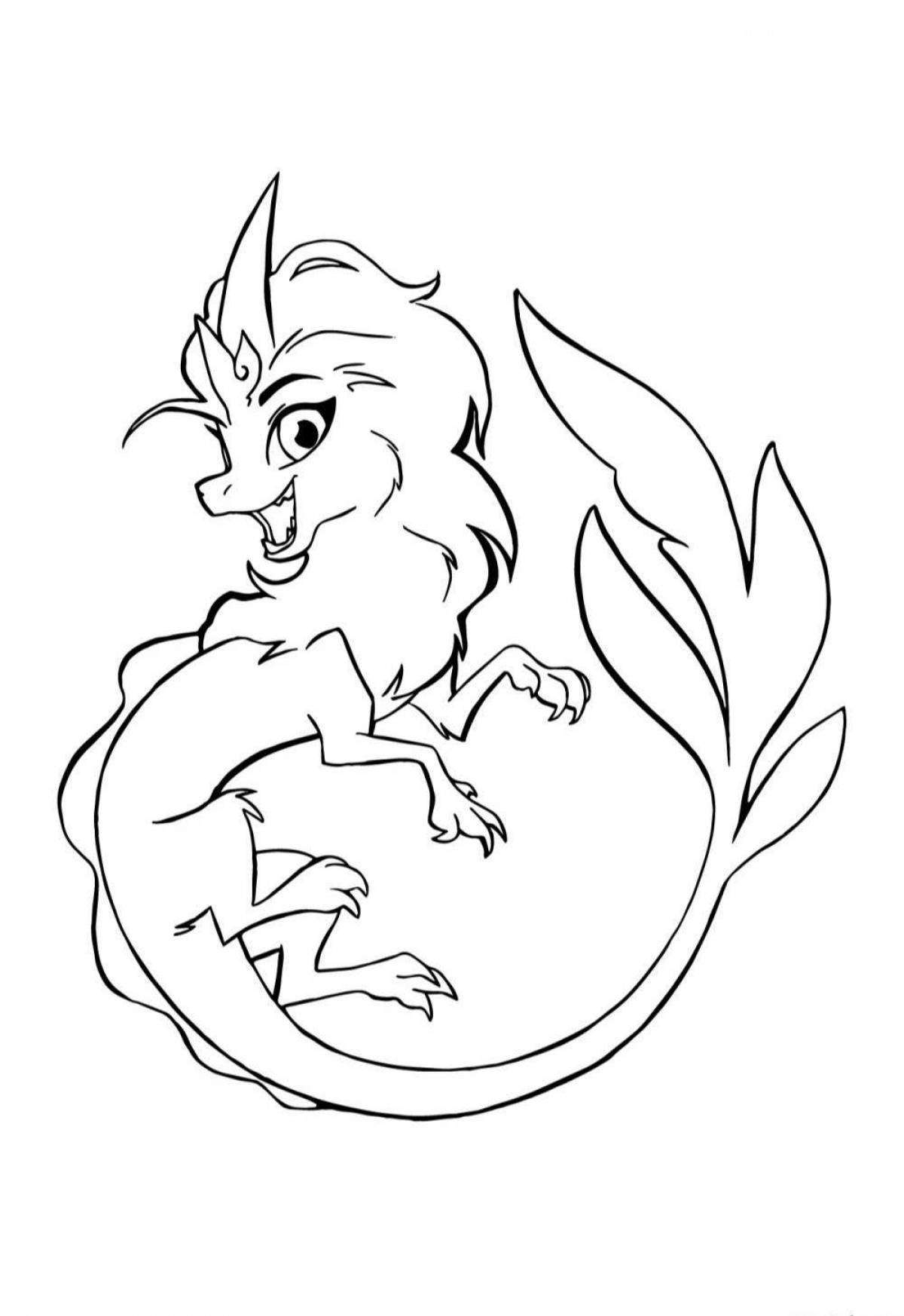 Alluring Paradise and Last Dragon Coloring Page