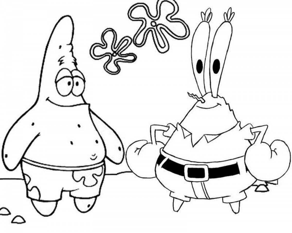 Spongebob and patrick glitter coloring book