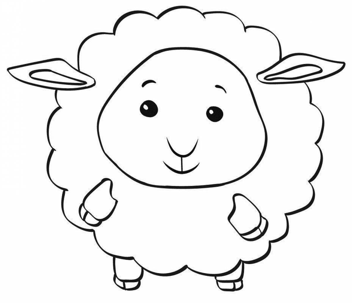 Яркая раскраска овечка для детей