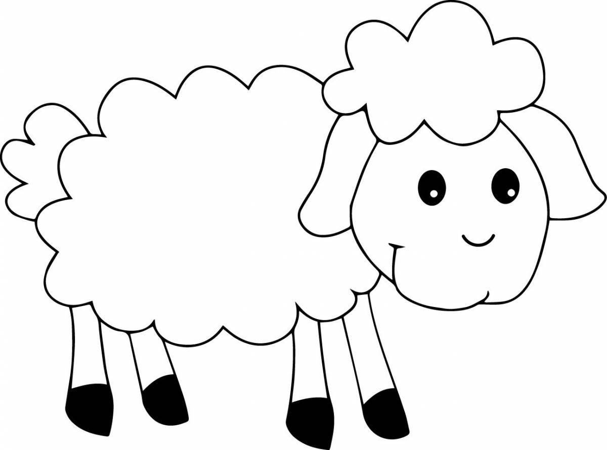 Bright coloring lamb for kids