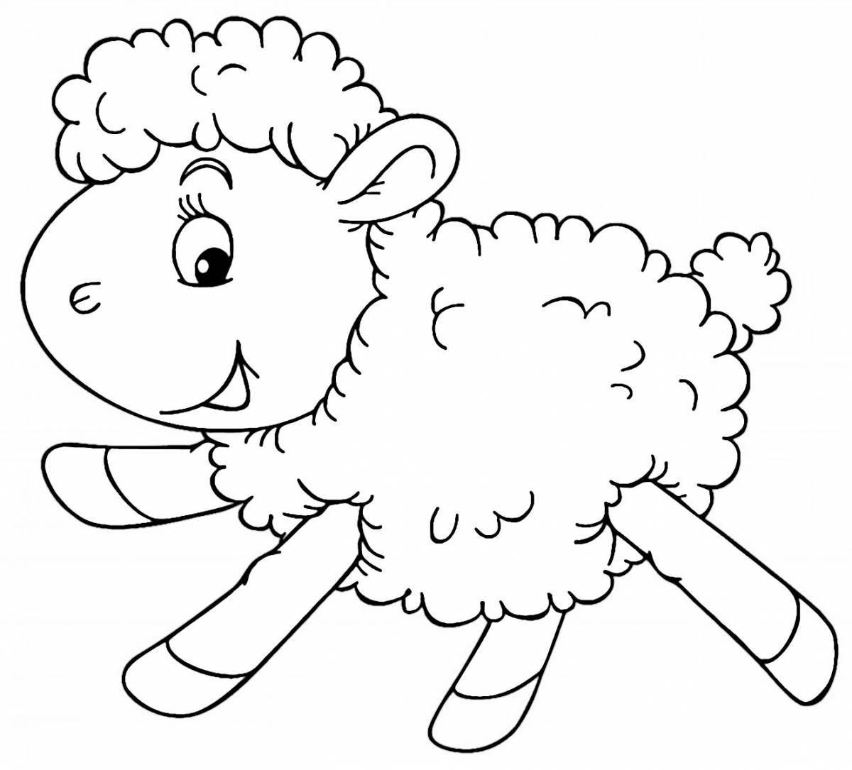 Animated lamb coloring book for kids