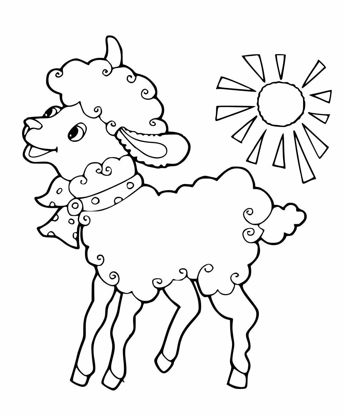 Великолепная раскраска овечка для детей