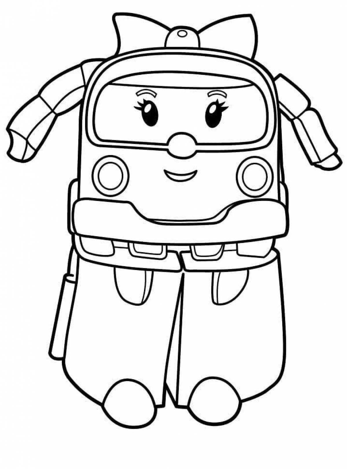 Fun coloring poly robocar for kids