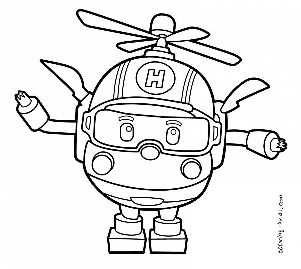 Bright poly robocar coloring book for kids
