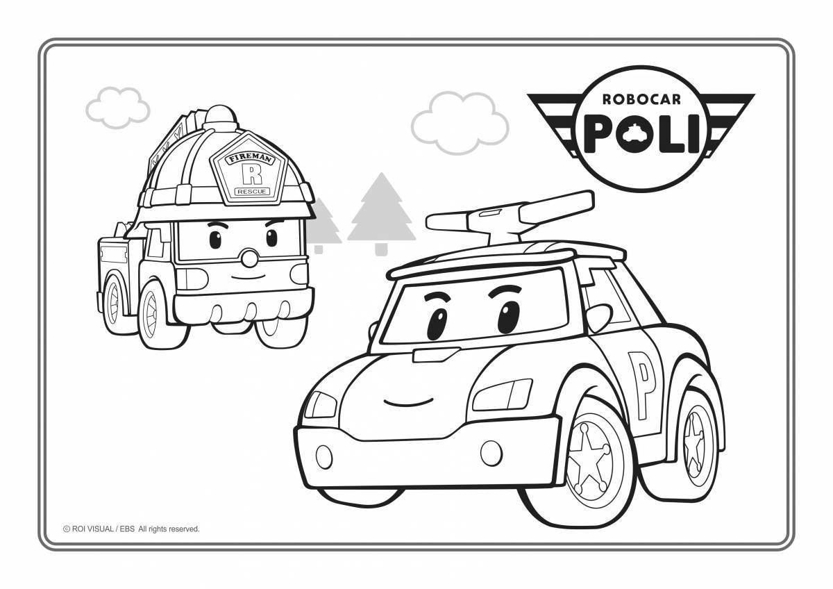 Coloring poly robocar for kids