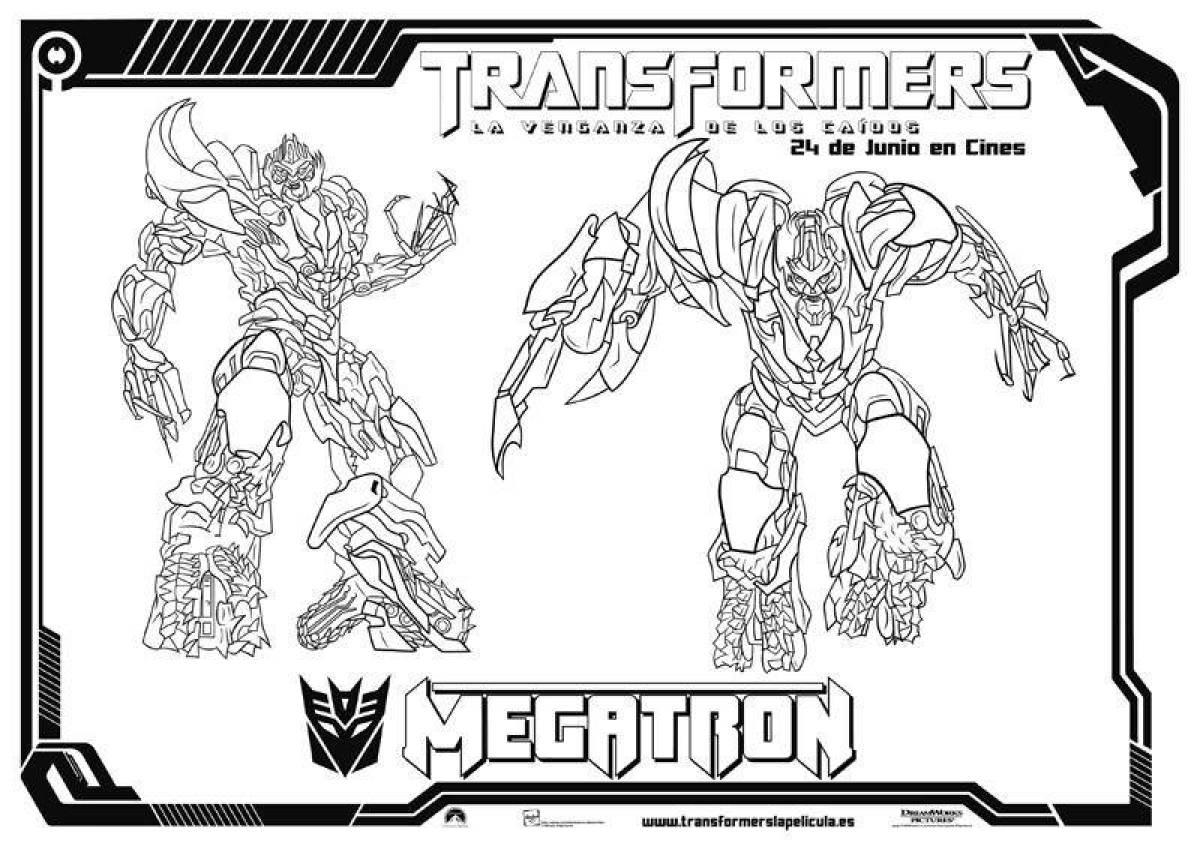 Glowing megatron coloring page