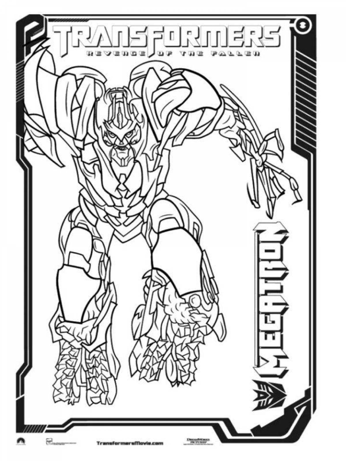Megatron's brilliantly detailed coloring page