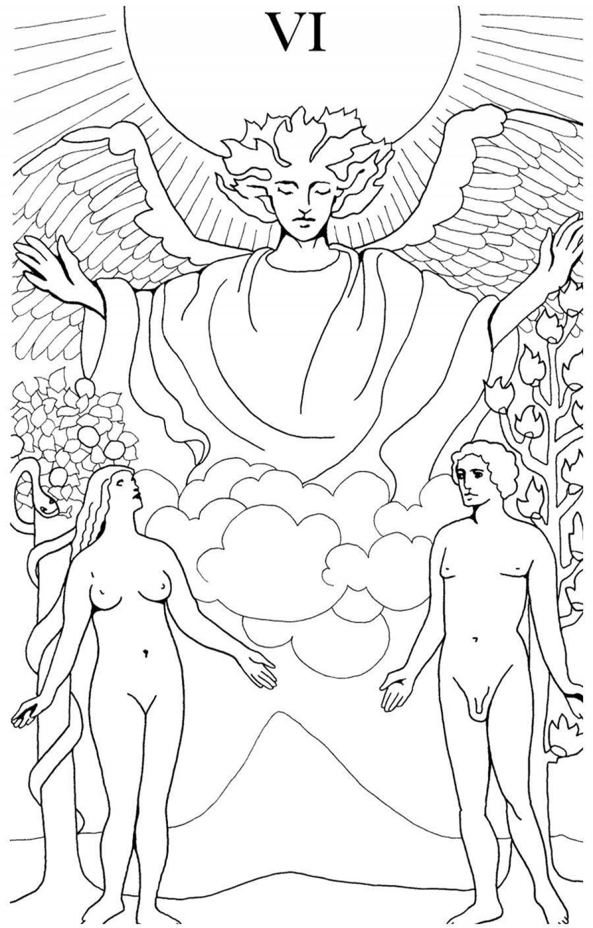 Charming tarot coloring pages