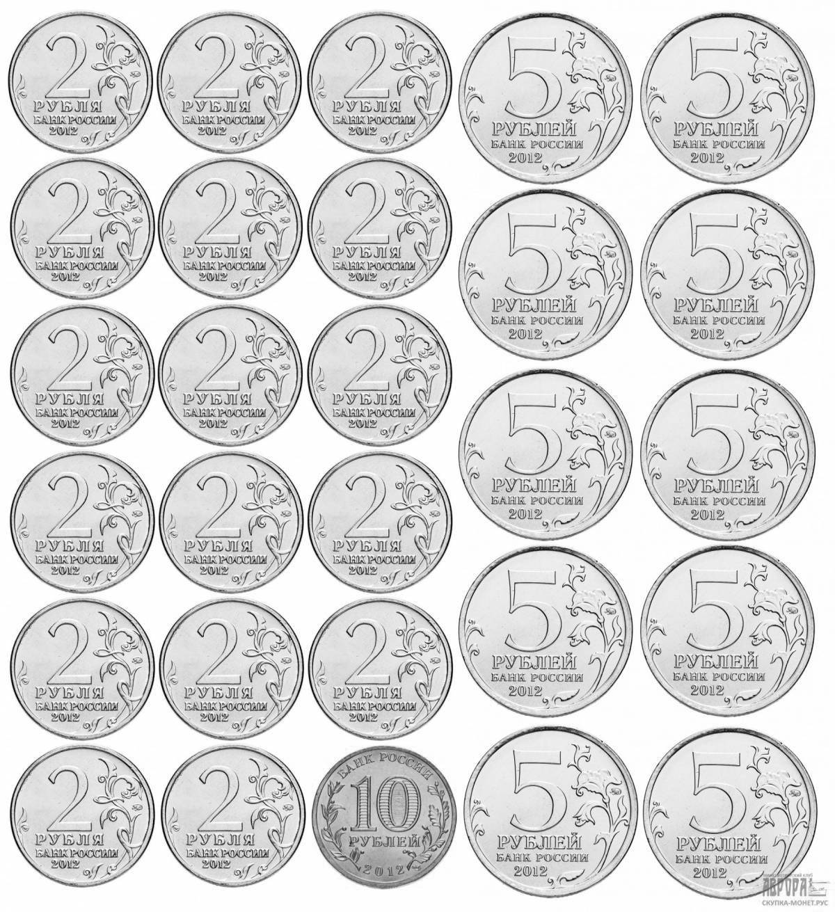 Live coin coloring page