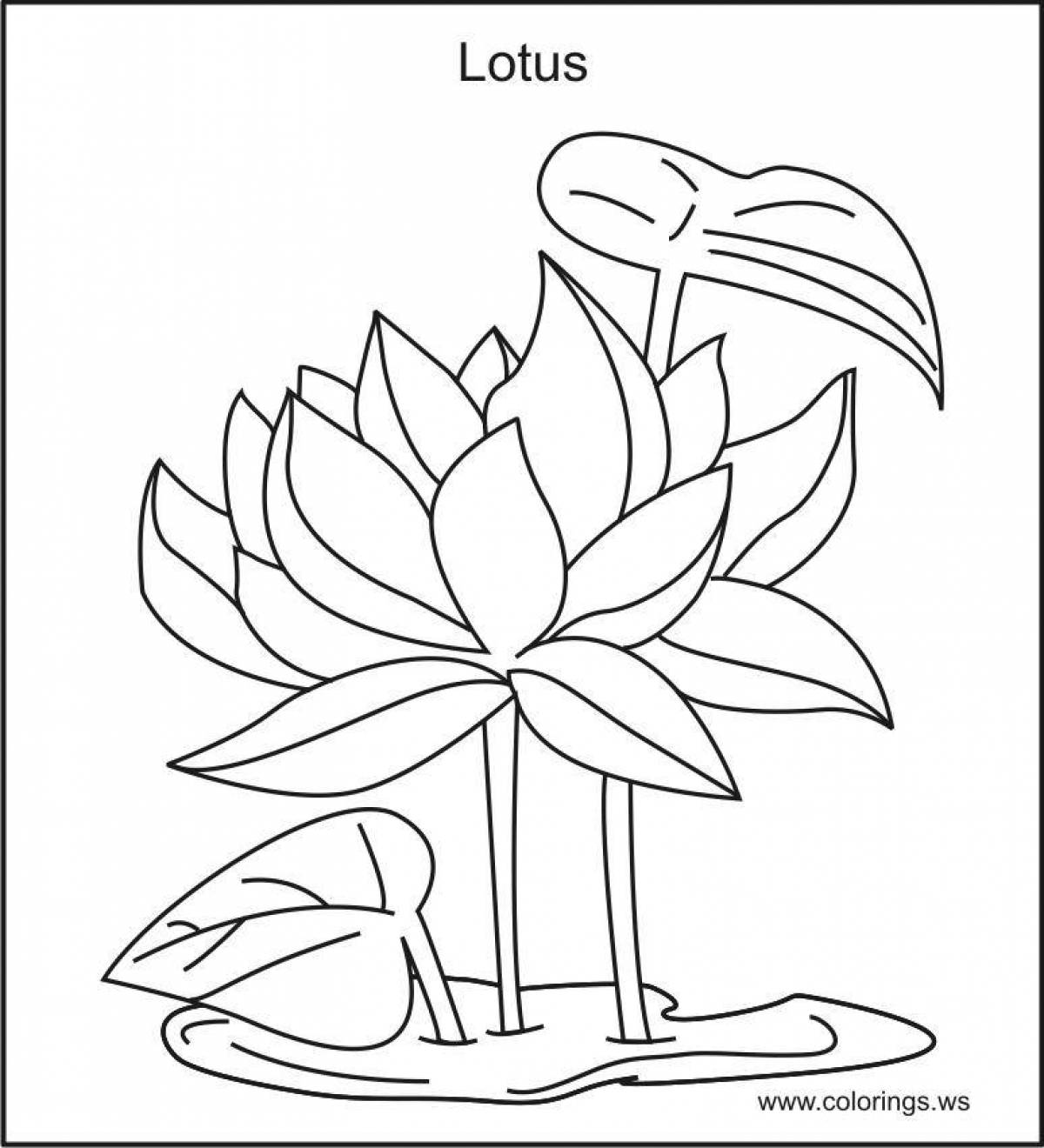 Glowing lotus coloring page