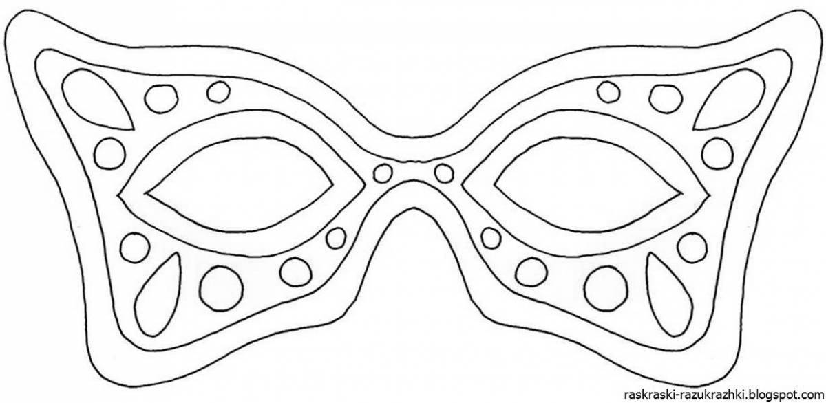 Coloring page festive carnival mask