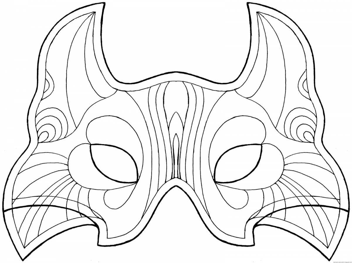 Coloring page joyful carnival mask
