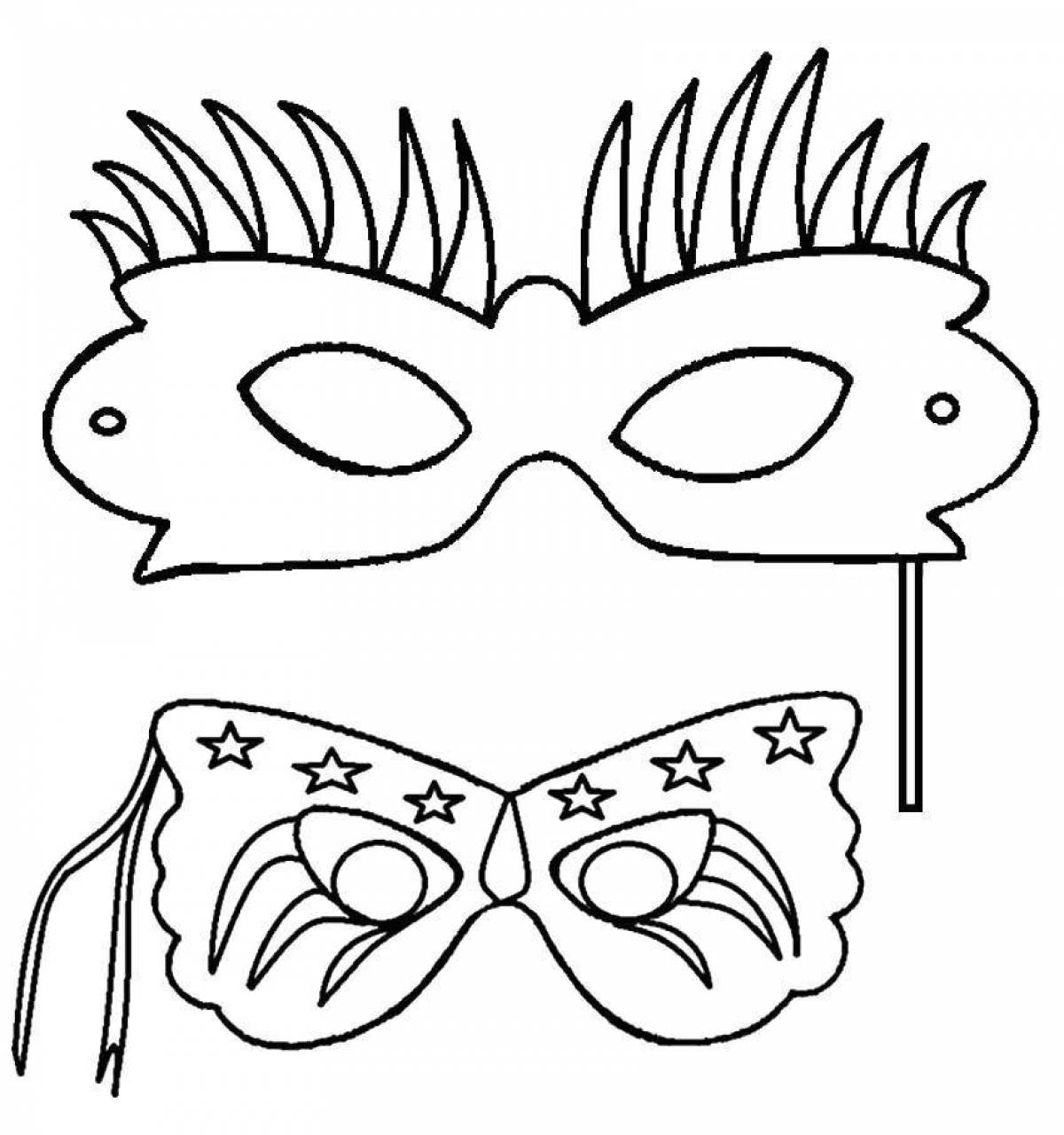 Coloring page playful carnival mask