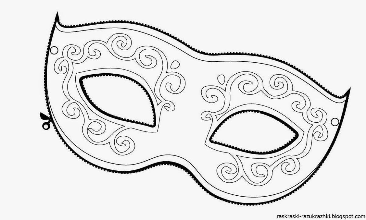 Glamorous carnival mask coloring page