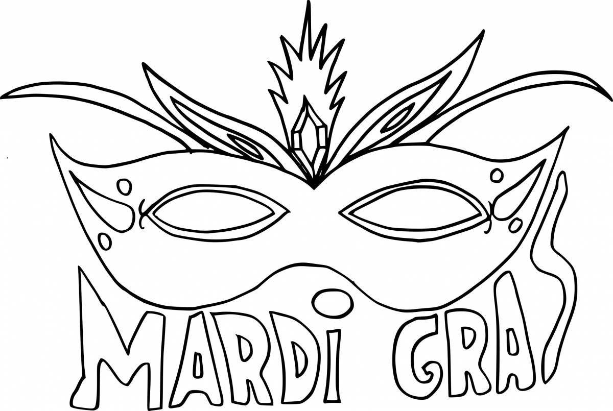 Gorgeous carnival mask coloring page