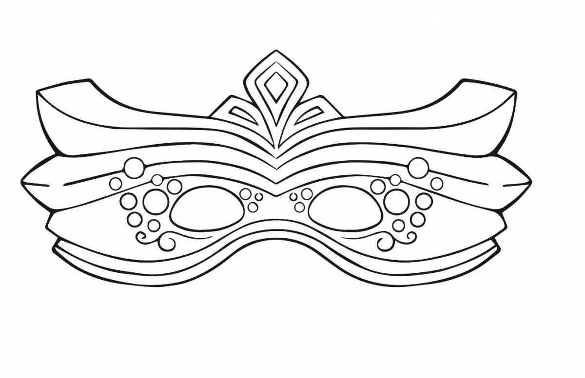 Glowing carnival mask coloring page