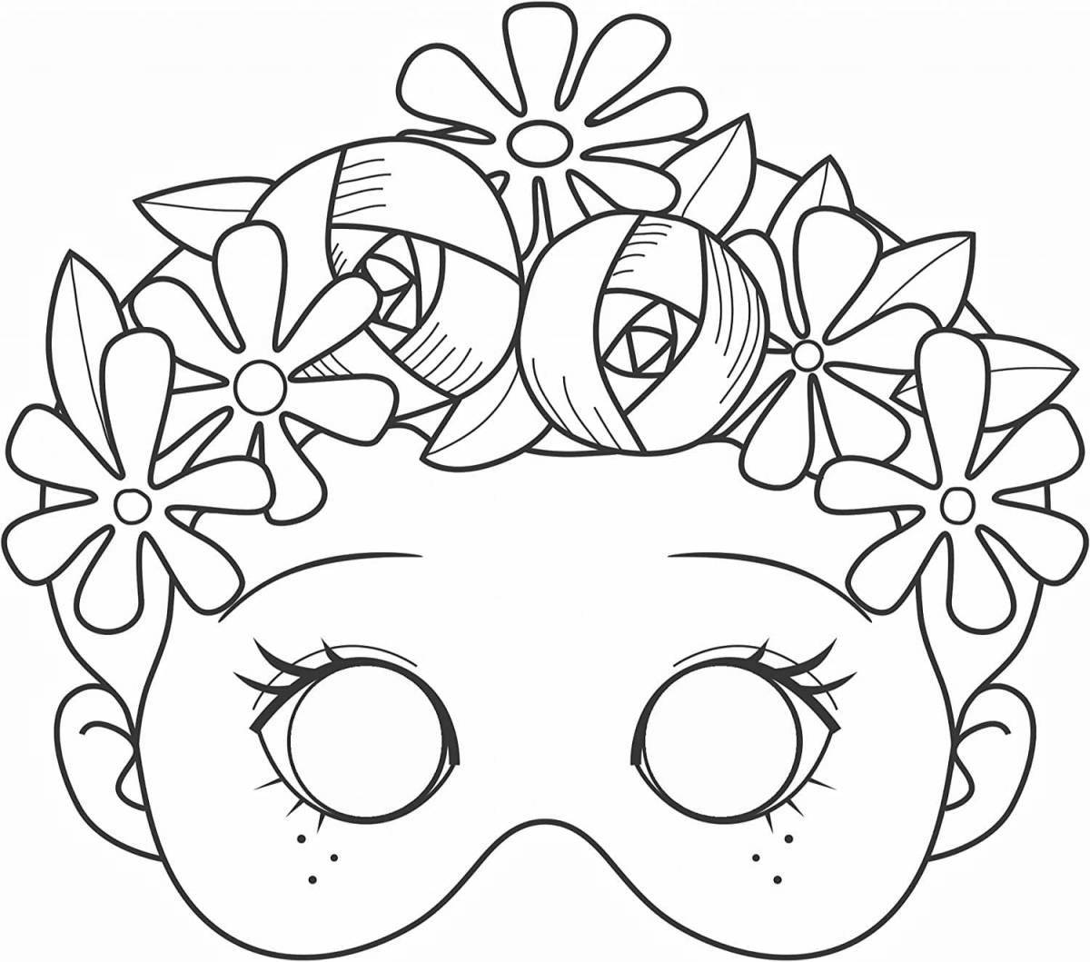 Coloring book shining carnival mask