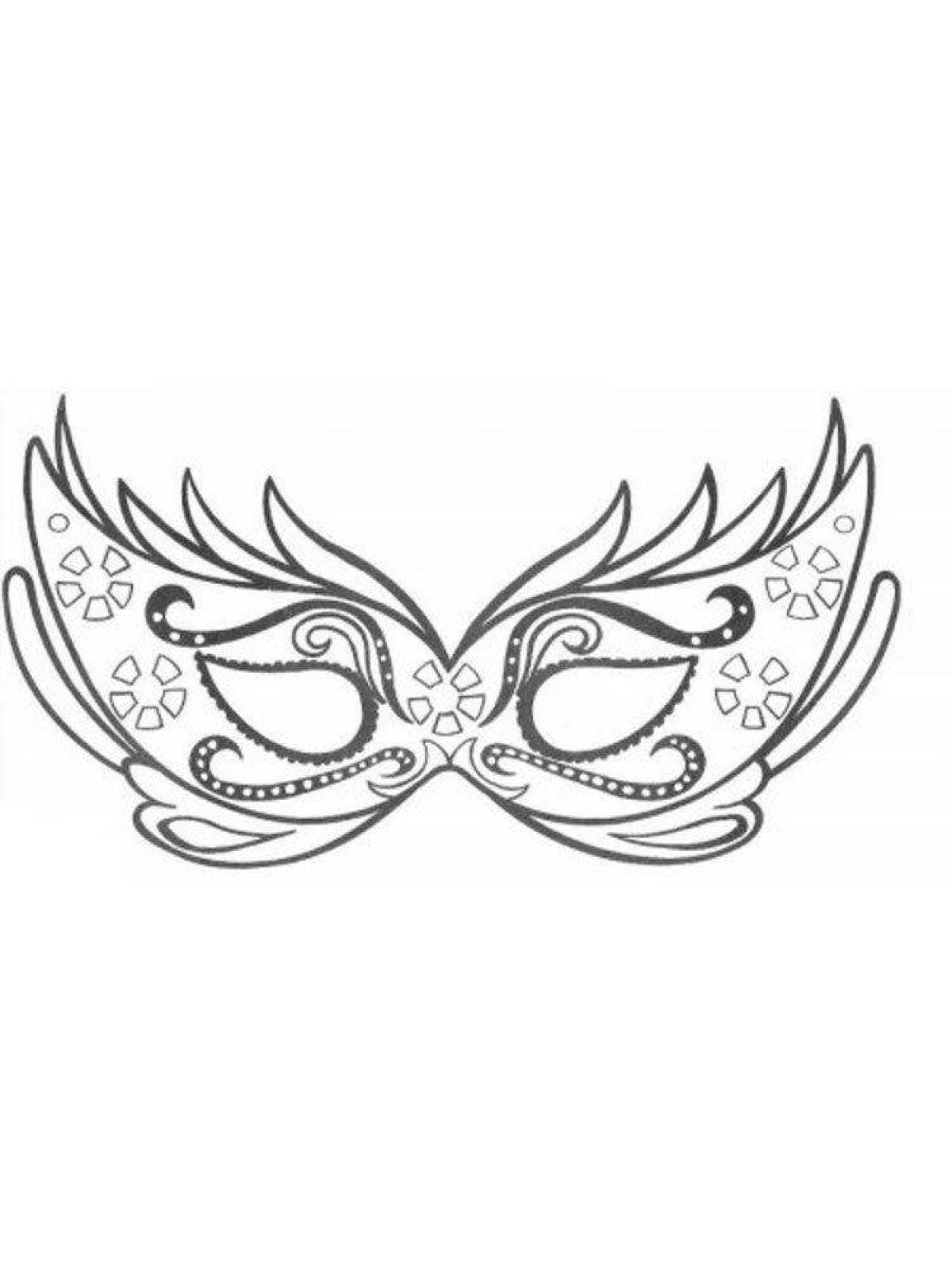 Coloring page dazzling carnival mask