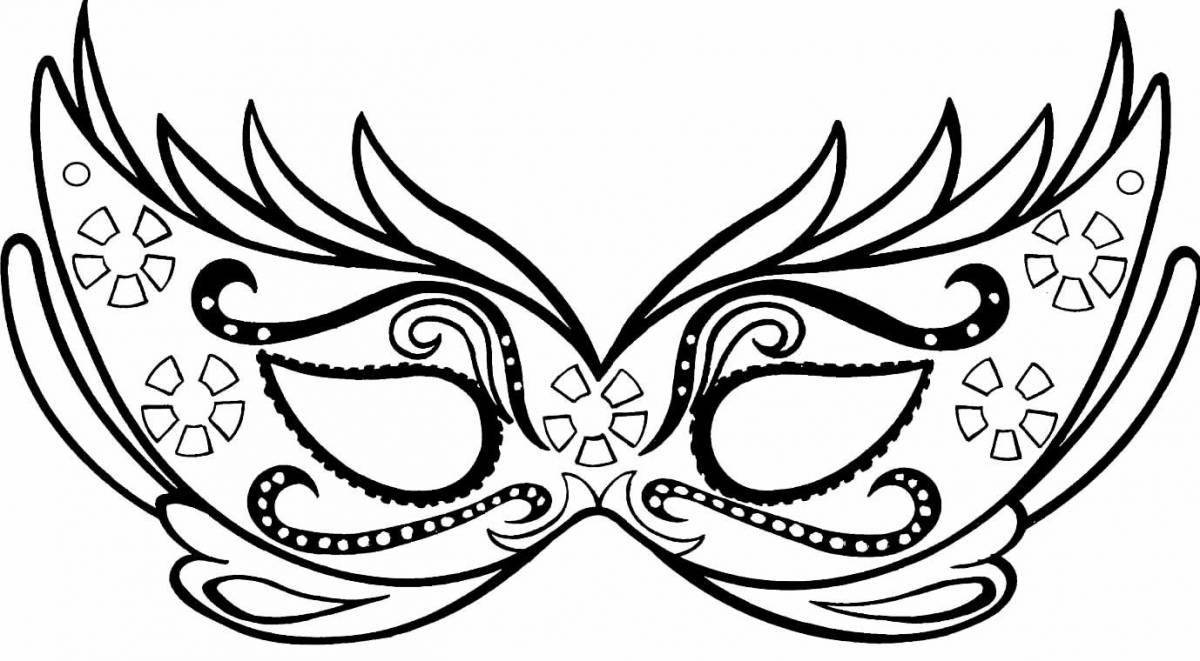 Fine carnival mask coloring page