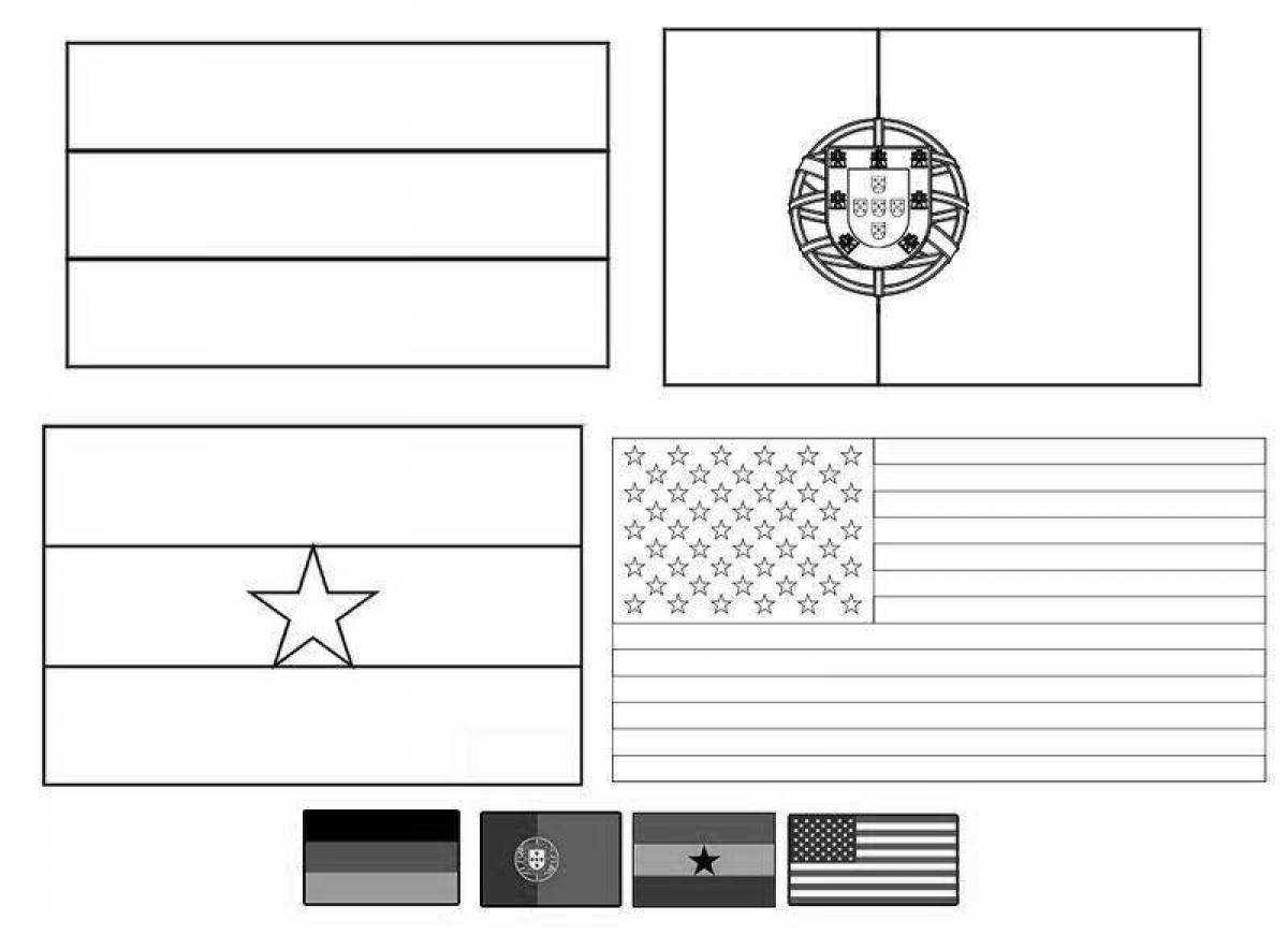 Fascinating country flag coloring pages