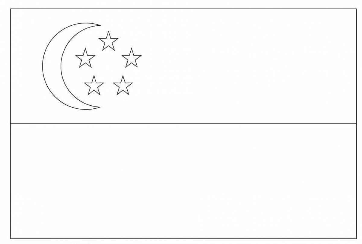 Majestic country flags coloring page