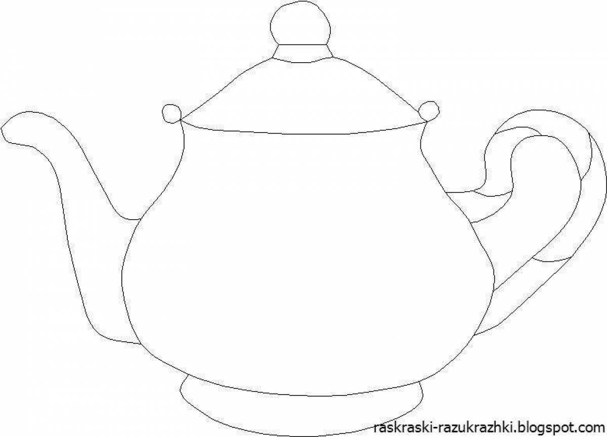 Gzhel teapot coloring page