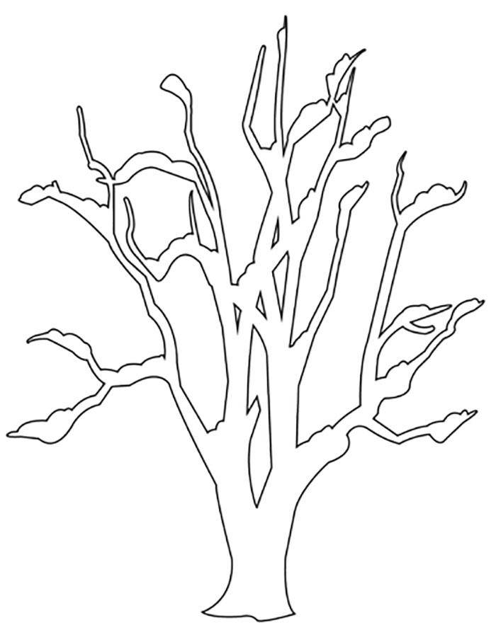 Раскраска величественное зимнее дерево