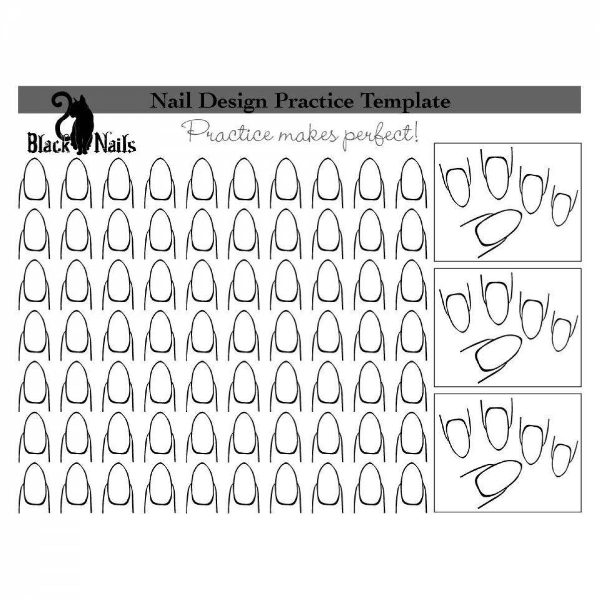Fancy coloring pages with long nails