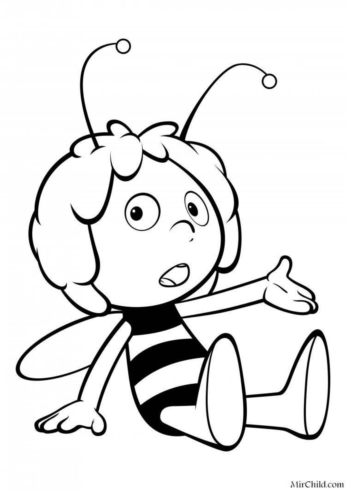 Joyful bee coloring book for kids