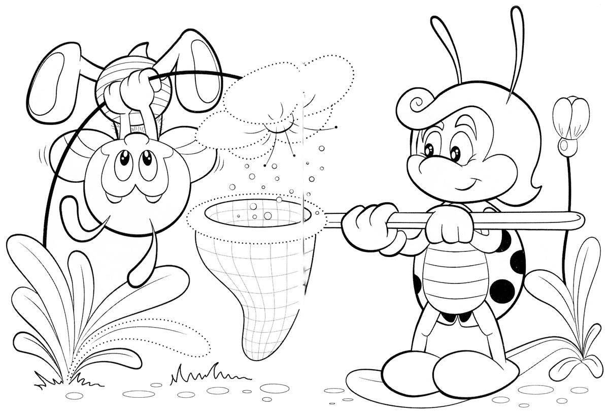 Wonderful bee coloring book for kids