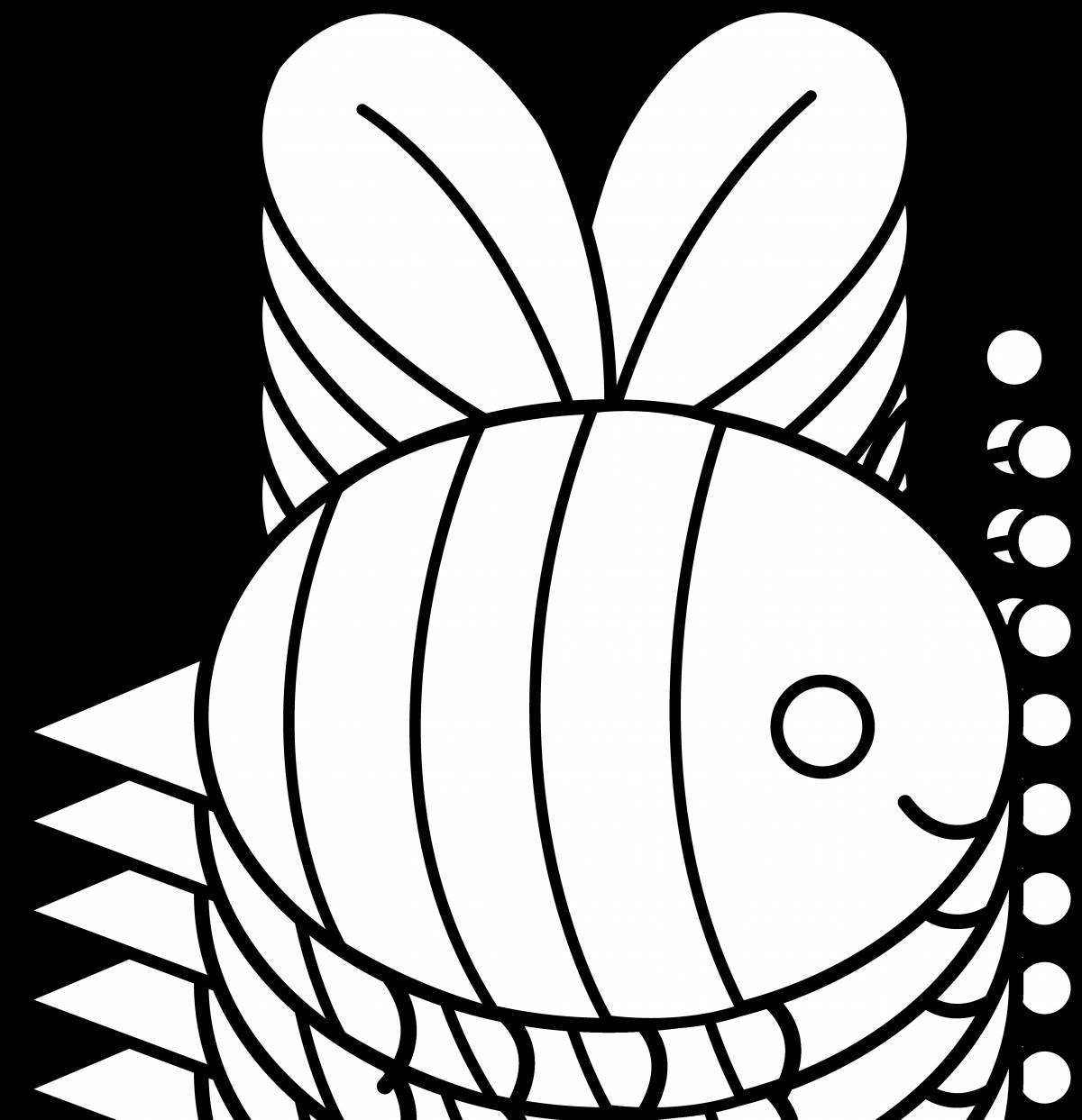 Awesome bee coloring page for kids