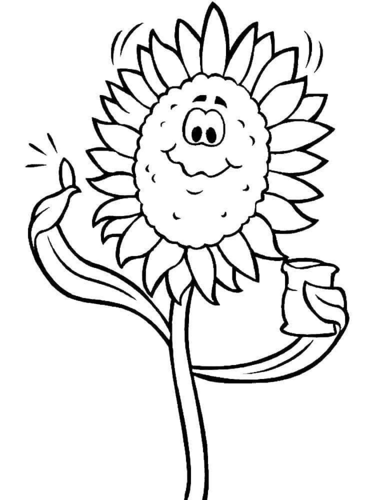 Outstanding sunflower coloring book for kids