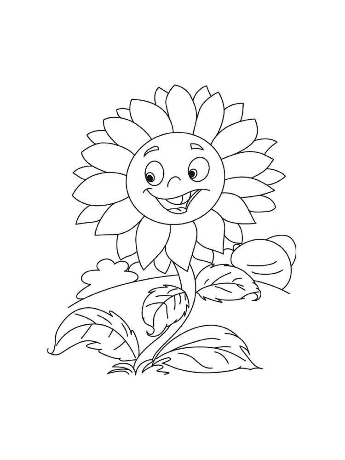 Creative coloring sunflowers for kids