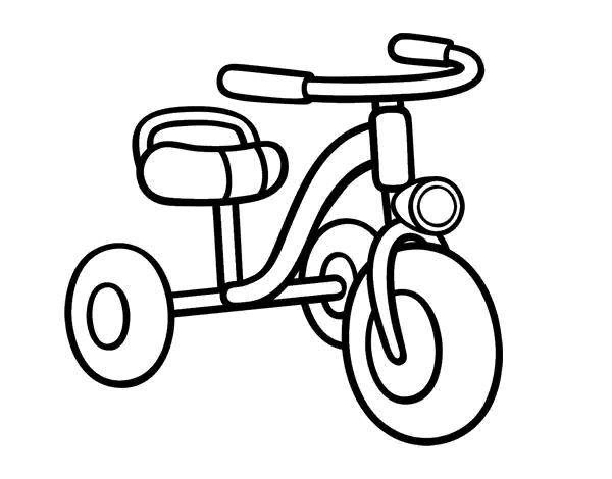 Bright coloring of bicycles for children