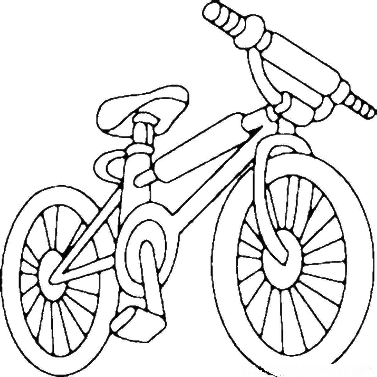 Playful bike coloring page for kids