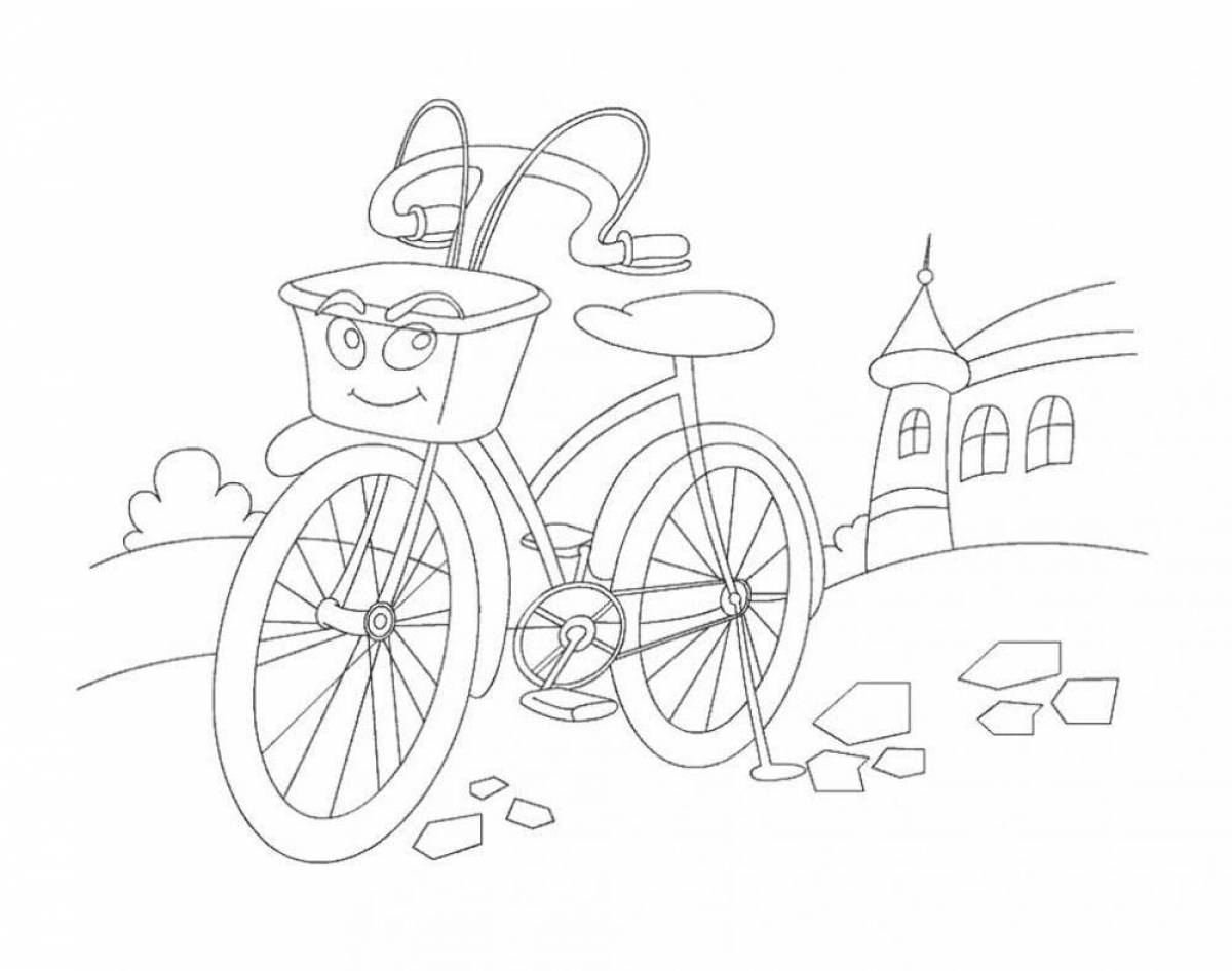 Funny bike coloring for kids