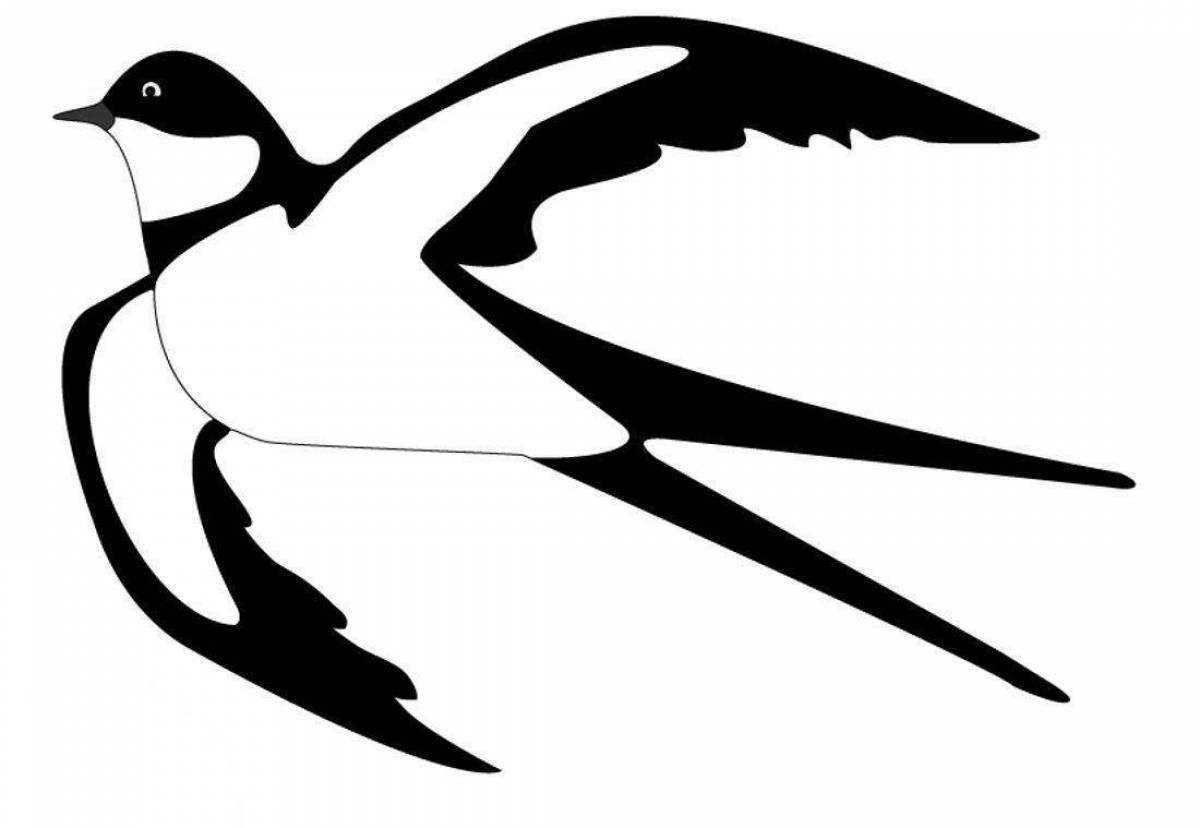 A fun coloring book swallow for kids