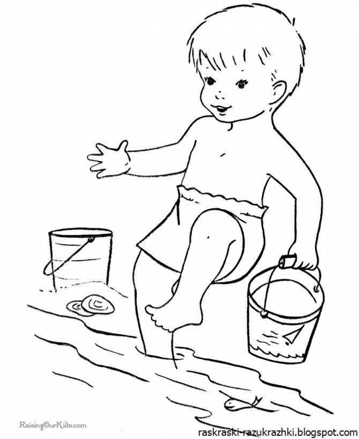 Освежающая водная раскраска для детей